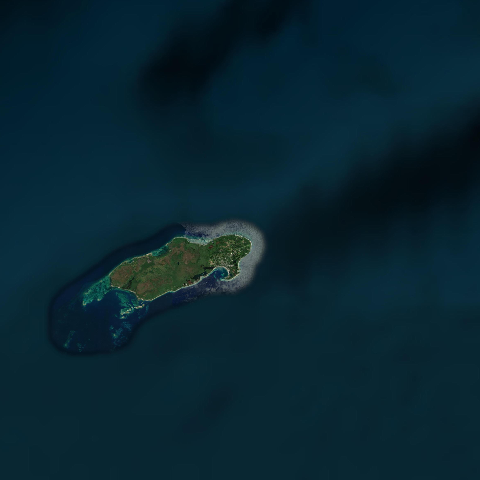 3D model of Utila Island volcanic feature (343160), Honduras